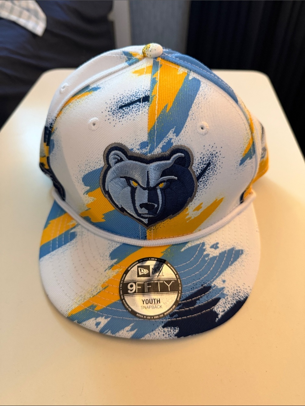 New Era Memphis Grizzlies White, Blue & Yellow Snapback